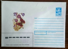 RUSSIE-URSS Papillons, Butterflies, Mariposas, SCHMETTERLINGE.FLEURS, Entier Postal Neuf Emis En 1988 (12) - Vlinders
