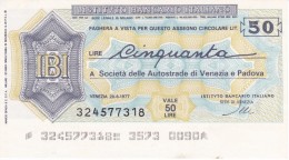 BILLETE DE ITALIA DE 50 LIRAS  INSTITUTO BANCARIO ITALIANO  (BANKNOTE) - [10] Chèques