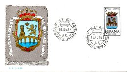 ESPAGNE. N°1255 De 1964 Sur Enveloppe 1er Jour. Armoiries De Orense. - Covers