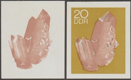 Allemagne De L'Est, DDR Ou RDA 1969 Y&T 1164. Deux Essais D'impression Pour Hélio. Minéraux, érythrine. Arsenic, Cobalt - Minéraux