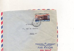 SAINT PIERRE ET MIQUELON ENVELOPPE DE SPM POUR PARIS - Cartas & Documentos