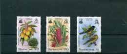 MONTSERRAT 1985.NATIONAL EMBLEMS. 3vMNH**.Mango.Oriole.Lobster Claw.Birds.Oiseaux.Fruits.Fruit.Flowers.Fleurs.Bird.Vogel - Montserrat