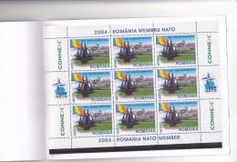 ROMANIA TO NATO MEMBERSHIP 2004 MINISHEET X 9 STAMPS VERY RARE,MNH ** Mi.5806,BLOOKLET. - Cuadernillos