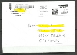 SCHWEIZ Switzerland 2016  Brief Nach Estland - Covers & Documents