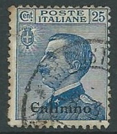 1912 EGEO CALINO USATO EFFIGIE 25 CENT - U26-7 - Egée (Calino)