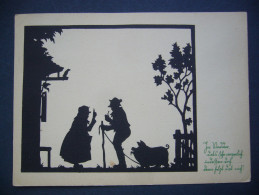 Frau, Bauer Mit Schwein. Wife, Peasant With Pig - Posted From Naumburg (Saale) - 1933 Greater Format - Silhouettes