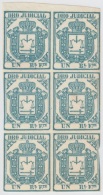 DER-16. CUBA SPAIN ESPAÑA. REVENUE DERECHO JUDICIAL. 1856. 1r BLUE BLOCK 6. UNUSED NO GUM. - Timbres-taxe