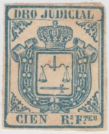 DER-26. CUBA SPAIN ESPAÑA. REVENUE DERECHO JUDICIAL. 1856. 100r BLUE UNUSED NO GUM. - Impuestos