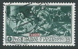 1930 EGEO LERO USATO FERRUCCI 25 CENT - U26-10 - Egée (Lero)