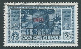1932 EGEO CASO USATO GARIBALDI 1,25 LIRE - U26-8 - Egeo (Caso)