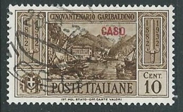 1932 EGEO CASO USATO GARIBALDI 10 CENT - U26-9 - Ägäis (Caso)