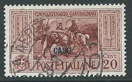 1932 EGEO CASO USATO GARIBALDI 20 CENT - U26-9 - Egeo (Caso)