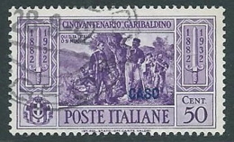 1932 EGEO CASO USATO GARIBALDI 50 CENT - U26-9 - Egée (Caso)