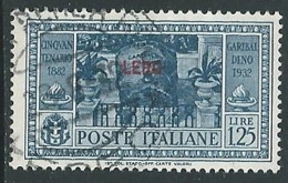 1932 EGEO LERO USATO GARIBALDI 1,25 LIRE - U26-10 - Egée (Lero)