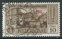 1932 EGEO LERO USATO GARIBALDI 10 CENT - U27 - Egée (Lero)