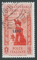 1932 EGEO LERO USATO GARIBALDI 2,55 LIRE - U26-10 - Egée (Lero)