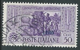 1932 EGEO LERO USATO GARIBALDI 50 CENT - U26-10 - Egée (Lero)