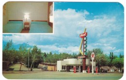 Rawlins Wyoming, Ideal Motel Gas Station, Auto Roadside, Texaco Gas Station, C1950s Vintage Postcard - Altri & Non Classificati