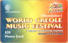 Dominica - DOM-10c, C&W, Dominica's World Creole Music Festival, 20 EC$, Used As Scan - Dominique