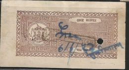 BUNDI State 1 Rupee Brown Variety Court Fee Type 12 K&M, As Per Scan  Inde Indien India Fiscaux Fiscal Revenue - Bundi