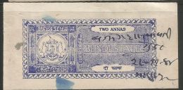 BUNDI State Two Anna Blue Court Fee Type 12 K&M, As Per Scan  Inde Indien India Fiscaux Fiscal Revenue - Bundi