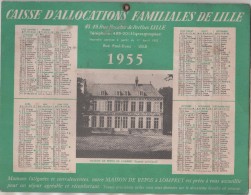 CALENDRIER DE 1955 - MAISON DE REPOS A LOMPRET NORD - DIFFERENTES VUES - CAF DE LILLE - RARE DOCUMENT - Grand Format : 1941-60