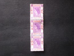 STAMPS HONG KONG 1954 Queen Elizabeth II 2 $ X 3 PEZZI !! Décalque De Couleur Partielle 茅根 中國 - Usati