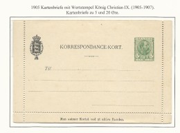 DANEMARK - 1905 - MICHEL Nr. K22 - CARTE-LETTRE ENTIER POSTAL NEUVE - Postal Stationery