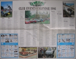 CALENDARIO 1986 - CLASSIC AND SPORTS CAR - CLUB EVENTS CALENDAR - Grand Format : 1981-90