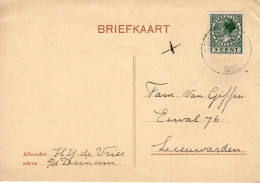 1936 Briefkaart  Van DEINUM Naar Leeuwarden - Cartas & Documentos