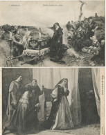 Dona Juana La Loca Reina De Castilla 2 Postales Vallès Y Pradilla Jeanne 1ere La Folle - Otros & Sin Clasificación