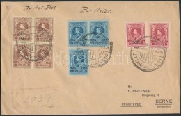 1924 Dekoratív Ajánlott Légi Levél / Registered Airmail Cover 'UTTARA' - 'BERN' - Other & Unclassified