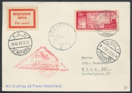 1932 Légiposta LevelezÅ‘lap Bécsbe / Airmail Cover To Wien 'Mit Erstflug Ab Franz-Josefland' - Other & Unclassified