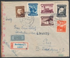 1943 Ajánlott Légiposta Levél Cenzúrával / Registered Censored Airmail Cover... - Other & Unclassified