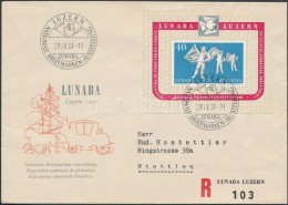 1951 LUNABA Bélyegkiállítás Blokk Ajánlott Levélen / LUNABA Stamp... - Other & Unclassified