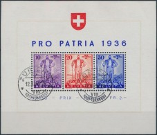 O 1936 Pro Patria Mi Block 2 Certificate: Liniger - Other & Unclassified