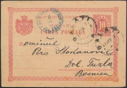 1897 Díjjegyes LevelezÅ‘lap Boszniába / PS-card To Bosnia Herzegovina 'GALATI' - Kék/blue 'MP... - Other & Unclassified