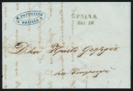 1854 Levél Brailából Zöld Bélyegzéssel Bukarestbe / Cover From Braila With... - Other & Unclassified