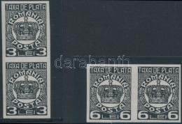 ** 1932 2 Klf Portó Bélyeg Vágott Párokban / Postage Due Mi 71-72 U Imperforate Pairs... - Other & Unclassified