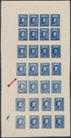 ** 1926 25Bani, 10 Lei Kék SzínÅ± Próbanyomat Vízjeles Teljes ív / Mi 294 Blue... - Other & Unclassified