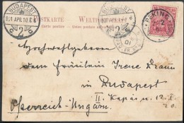 Kína / China 1901 Képeslap Budapestre / Postcard To Hungary - Other & Unclassified