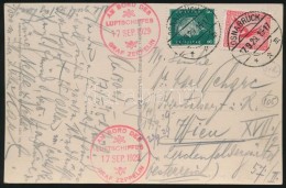 1929 Zeppelin Deutschlandfahrt LevelezÅ‘lap Bécsbe / Postcard To Vienna - Other & Unclassified