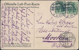 1912 Képeslap Moszkvába / Postcard To Moscow 'Flugpost MANNHEIM-HEIDELBERG' - Other & Unclassified