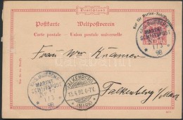 1898 Díjjegyes LevelezÅ‘lap Haditengerészeti Postával Németországba / Navy Mail... - Other & Unclassified