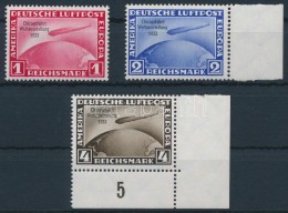 ** 1933 Zeppelin Chicagofahrt A 2RM ívszéli, A 4RM ívsarki / Mi 496-498, 497 Randstück,... - Other & Unclassified