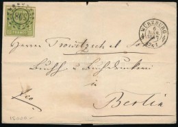 1857 9kr Levélen / On Cover 'WÜRZBURG' - Berlin - Other & Unclassified