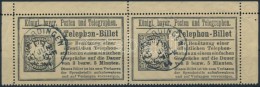 O 1894 Díjjegyes Telefonjegy Pár / PS-telephone Ticket Pair Mi TB 19, Kék / Blue 'LAMERDINGEN' - Other & Unclassified