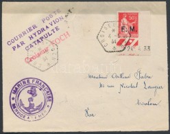 1934 Katapult Légiposta Levél / Katapult Post Cover 'CROISEUR FOCH' - Toulon - Sonstige & Ohne Zuordnung