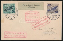 1927 Dekoratív Légi Levél / Airmail Cover 'PRAHA' - München - Other & Unclassified