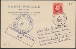 1925 Ballonposta Képeslap  / Ballon Postcard 'AÉRO-CLUB  DE BELGiQUE / Bruxelles' - Other & Unclassified